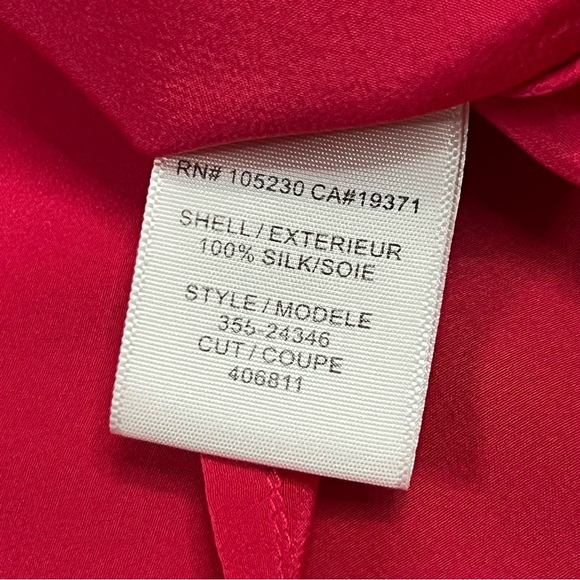 Joie Small Pink Silk V- Neck 3/4 Sleeve Blouse - Picture 7 of 8